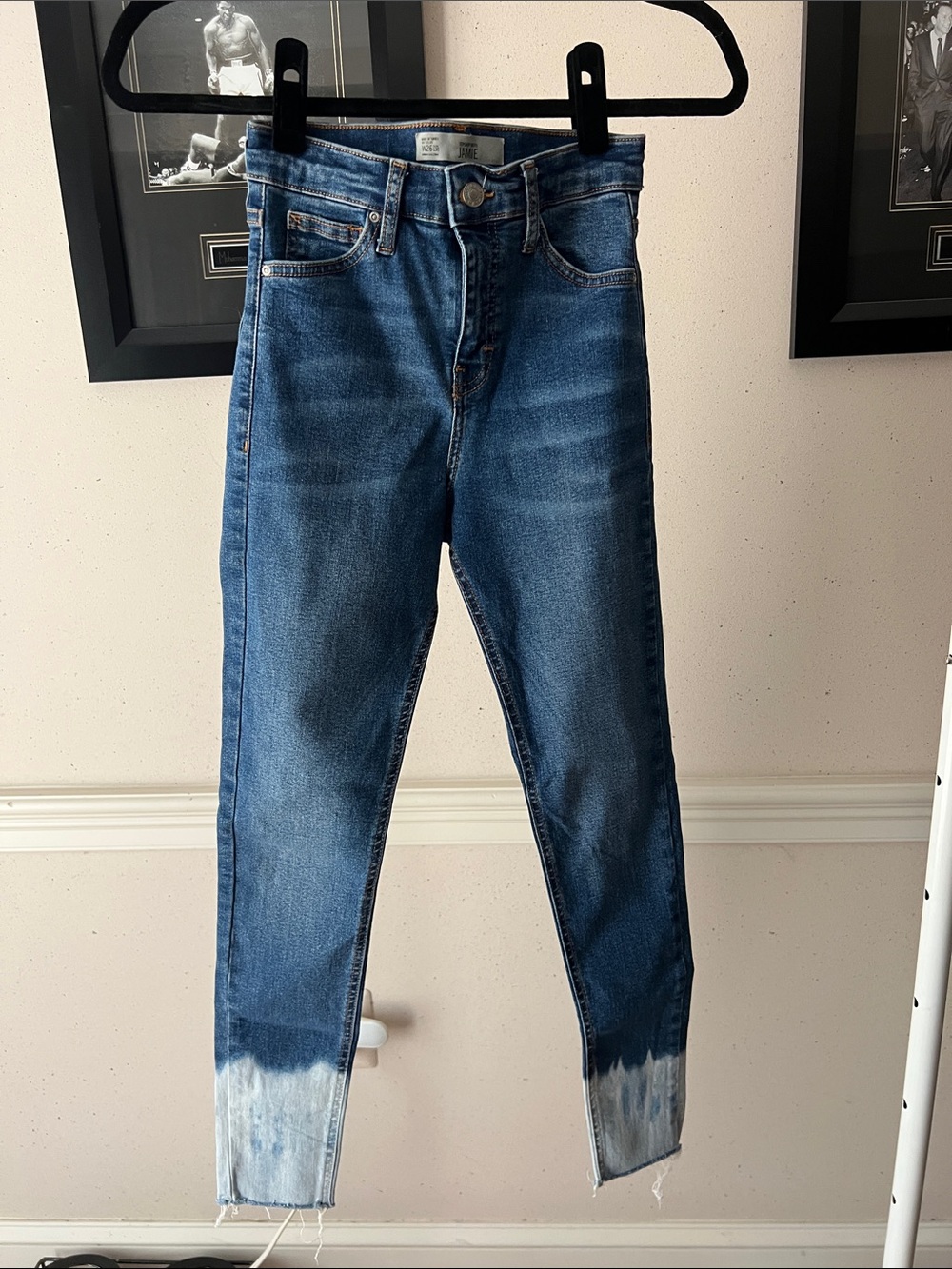 Topshop Jamie Jeans with Bleached Hem